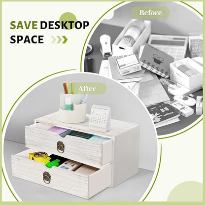 Wood Desk Organizer, Tabletop Storage Organization Box - Image 6
