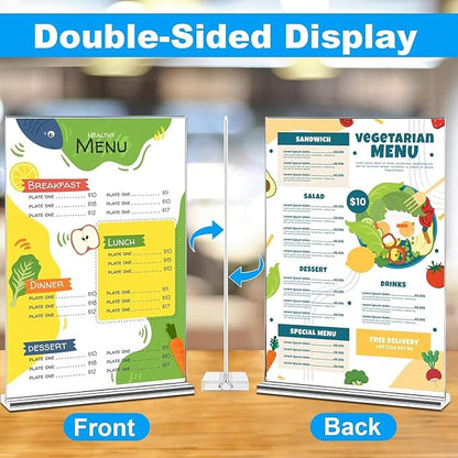 EHWINE 4 Pack Acrylic Sign Holders 4x6 Double-Sided Tabletop Display Stands - Image 3