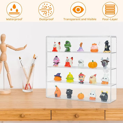 Clear Display Case 4 Compartments Storage Box Cabinet Organizer - Image 4
