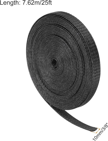 25ft PET Expandable Wire Loom 3/8 Inch, PET Braided Wire Sleeving Cable - Image 2