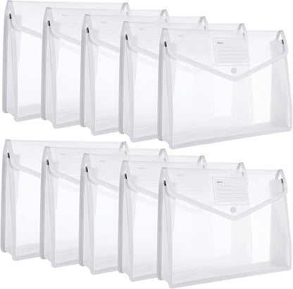 10 Pieces Plastic File Folders Envelope Expanding File Wallet Organizer by Epakh