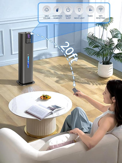 8L Smart Humidifier for Large Room Bedroom, Cover up to 505ft², Easy Top Fill, Remote & APP Control, Aroma Box, RGB Light, Last 48 Hours Suitable for Indoor Plant, Office, Home - Image 5