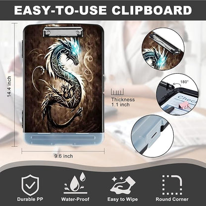 Clipboard with Storage, Heavy Duty Plastic Storage Clipboard with Low Profile - Image 3