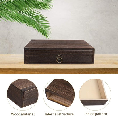 Cabilock Rustic Solid Wood Single Desktop Drawer – Vintage Apothecary Style - Image 7