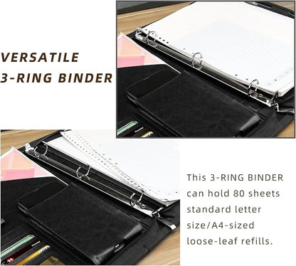 Zippered Portfolio Organizer, WRIYES Leather Padfolio - Image 4