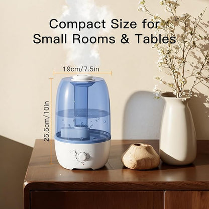 MEGAWISE Humidifier for Kid bedroom with 3.2L Large Capacity, No leakage Design Fine Mist Output Auto Shutoff, Essential Oil Safe Tank (Blue) - Image 5