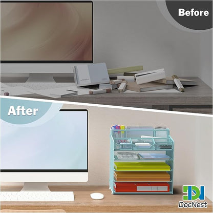 Docnest 5 Tier Mesh Desk Organizer - Image 3