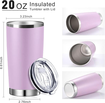 Sieral 36 Pack Stainless Steel Tumblers Bulk with Lids Double Wall Vacuum Insulated Coffee Cups Blank leakproof Powder Coated Tumblers for Engraving Wedding Graduation Party Favors(20 oz,Matte Color) - Image 2