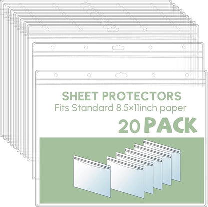 Sinload 20 Pcs Heavy Duty Sheet Protector 8.5 x 11 Inch Job Ticket Holder by Sinload