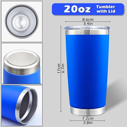 AIANJI 20oz Tumbler Bulk Stainless Steel Tumblers with Lid Vacuum Insulated Double Wall Travel Coffee Mug Powder Coated Tumbler Cup for Hot and Cold Drinks(Dark Blue, 1 pack) - Image 5