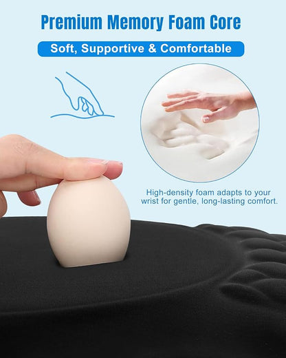 Ergonomic Mouse Pad with Wrist Rest, Slope Design Memory Foam Support, Smooth - Image 3