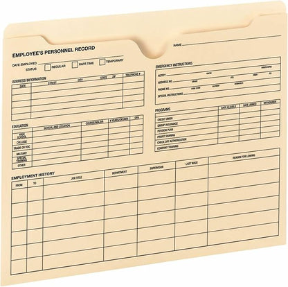 Smead Employee Record File Jacket, Reinforced Straight-Cut Tab, Flat-No - Image 3