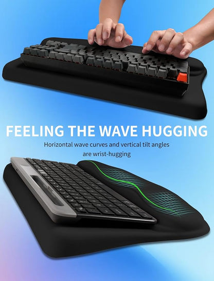 Ergonomic Wave Wrist Rest with Keyboard Stand, Cushioned Palm Rest, Comfortable - Image 4