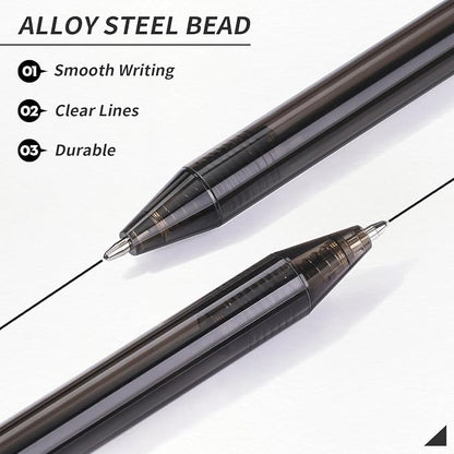 Black Pens Bulk, 60 Pack Retractable Ballpoint Pens Black Ink | Smooth Writing - Image 3