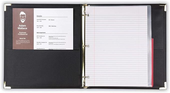 Samsill Classic Collection Leather 3 Ring Binder, Executive Presentation - Image 3