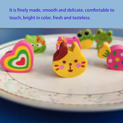 35PCS Fun Animal Fruit Pencil Topper Erasers - Image 5