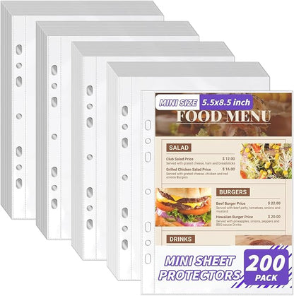 VOKOY 200 Pack 5.5x8.5 Inch Sheet Protectors by VOKOY