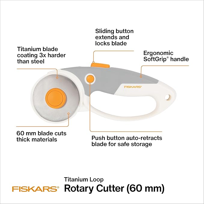 Fiskars 60mm Rotary Cutter for Fabric - Image 2