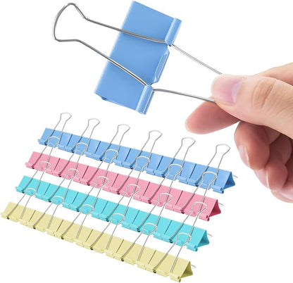 2 Inch 40 Pack Extra Large Binder Clips, Colored Jumbo Paper Clips, Big Paper by OWLKELA