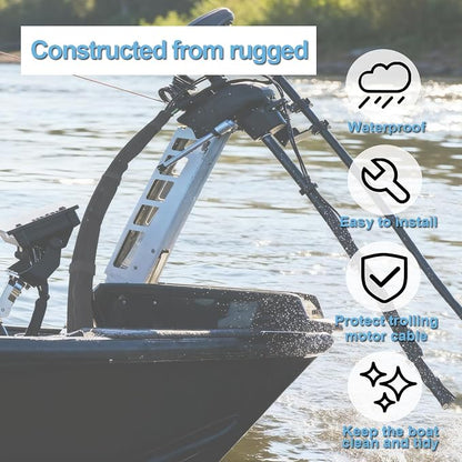 48inch Black Trolling Motor Cable Sleeve | Heavy-Duty Polyester 2" Diameter - Image 4
