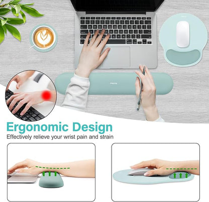 MOSISO Wrist Rest Support for Mouse Pad&Keyboard Set, Circle Curved Ergonomic - Image 3