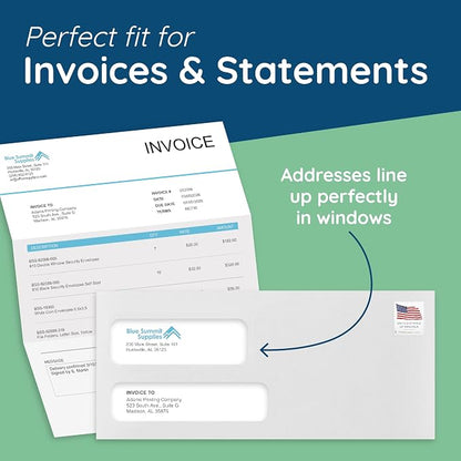 500 No. 9 Flip and Seal Double Window Security Envelopes - Image 2