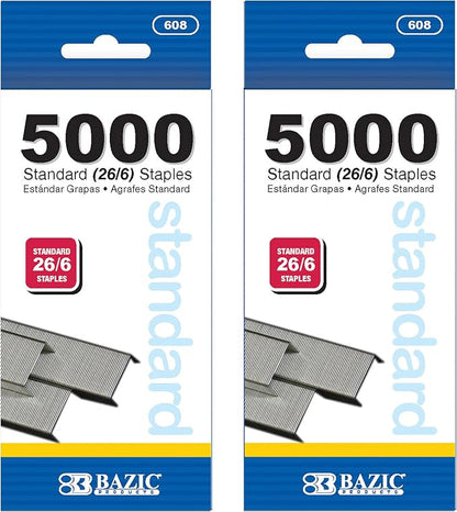 BAZIC Products Standard Staples, 5000 Ct by BAZICProducts