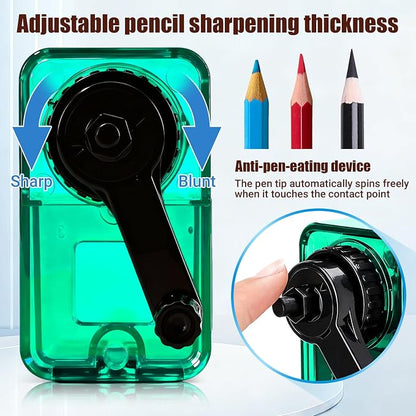 Manual Pencil Sharpener, Labor-Saving Hand Crank Automatic Pen Entry, - Image 3