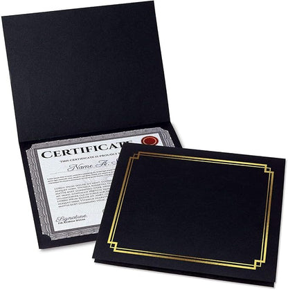 Classic Black & Gold Certificate Folders by Fine+Stationery