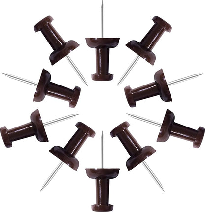 VAPKER Push Pins Tacks 120Pcs Solid Chocolate Color Thumb Tacks Larger Size Pin by VAPKER
