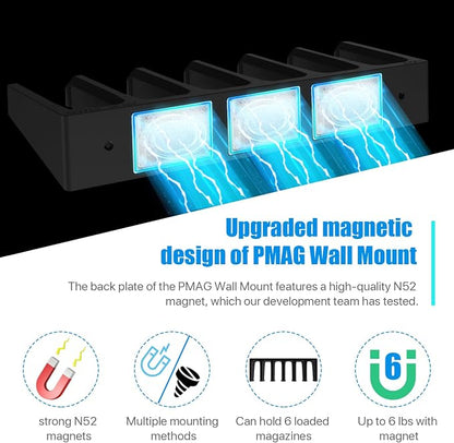 Solid ABS 6X Standard PMAG Wall Mount, Mag Holder, Home Magazine Storage Rack - Image 2