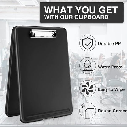 Sooez Clipboard with Storage, Plastic Storage Clipboards with Low Profile Clip - Image 4