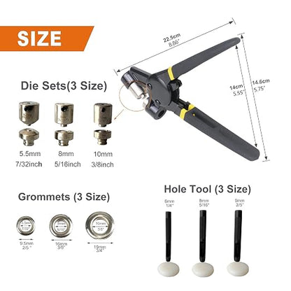 ZONGLAN Grommet Tool Kit, Eyelet Tool Multi-Purpose Handheld Manual Hole Punch - Image 2