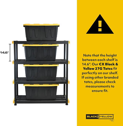 CX Black & Yellow 27-Gallon Heavy Duty Stackable Storage Bins - Image 7