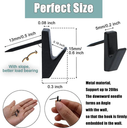 30 PCS Picture Hanging Nails Hooks, Push Pins Thumbtacks - Image 2