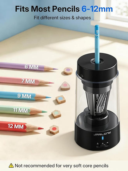 JARLINK Electric Pencil Sharpener, Fully Automatic Rechargeable Pencil Sharpener - Image 3