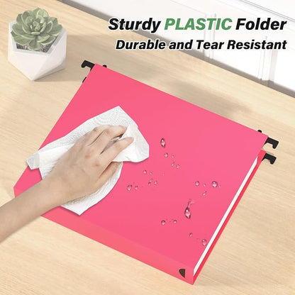 Ansook Extra Capacity Plastic Hanging File Folder Letter Size, Heavy Duty 2" - Image 2