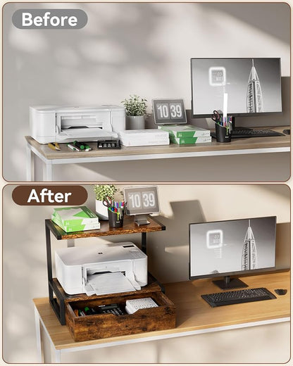 IBUYKE 2 Tier Desktop Printer Stand, Printer Table - Image 5