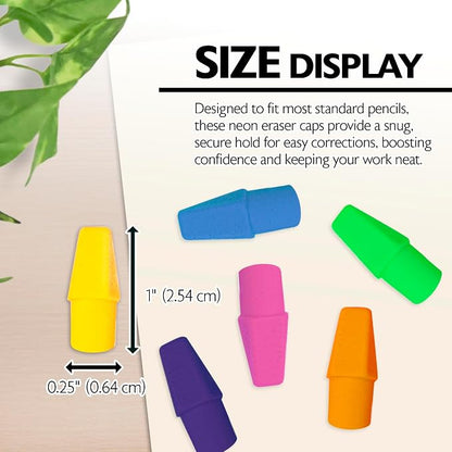 BAZIC Eraser Sets, 18 Per Pack | non-abrasive; Slide onto standard pencils; - Image 2