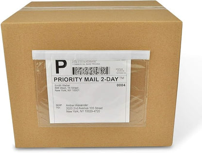 7.5" x 5.5" Clear Adhesive Top Loading Packing List/Shipping Label Envelopes - Image 3