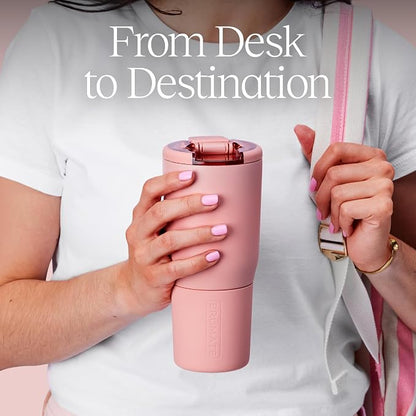 BrüMate Nav 35oz 100% Leak Proof Insulated Travel Tumbler with Magnetic BevLock™ Lid - Double Wall Cup-Holder Friendly Stainless Steel Mug (Neon Pink) - Image 5