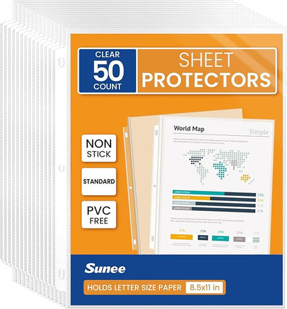 SUNEE Sheet Protectors 50 Packs by SUNEE