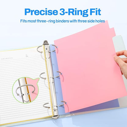 SUNEE 8 Tab Binder Dividers, Plastic Dividers - Image 3