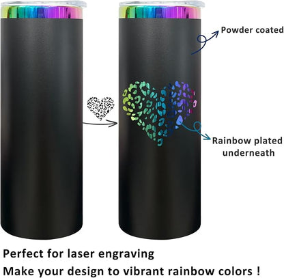 20 oz Skinny Tumblers Stainless Steel Tumbler with Lid and Straw Double Wall Vacuum Insulated Coffee Mug 20oz Powder Coated Cup for Hot and Cold Drinks(Black,8 pack) - Image 4
