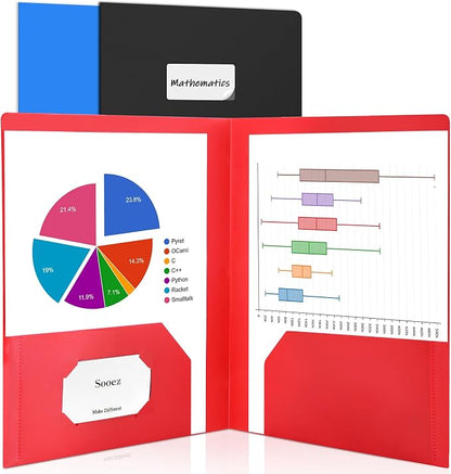 Sooez 3 Pack 2-Pocket Folders by Sooez