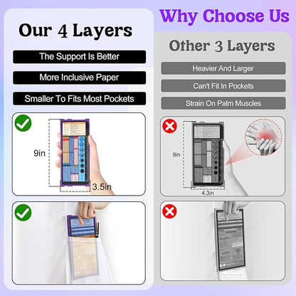 Nursing Clipboard Foldable, 4-Layers Aluminum, Pocket Size, Pen Clip, Gift - Image 2
