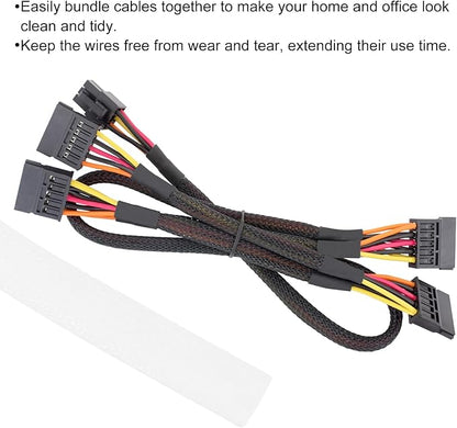 100ft PET Expandable Wire Loom 1/4 Inch, PET Braided Wire Sleeving Cable - Image 4