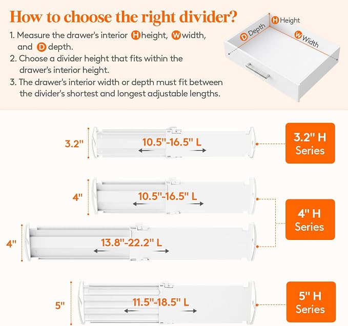 Lifewit 8 Pack 5" High Drawer Dividers - Image 3