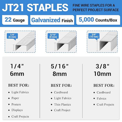 meite JT21 Staples, 5/16 Inch Galvanized Fine Wire Staples - Image 2