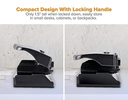 Bostitch Office 3 Hole Punch, Durable Metal, Rubber Base, 12 Sheets - Image 5